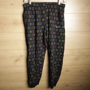 Nike All Over Print Jogger Sweatpants Black Mens Size‎ Medium FJ1637-010 Swoosh
